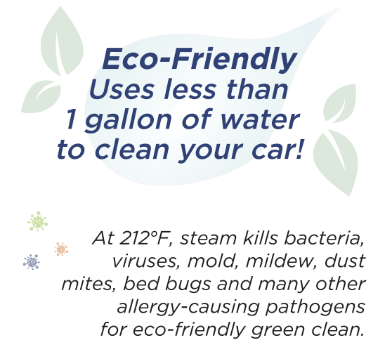 Eco friendly, uses less than one gallon of water to clean your car